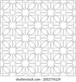floral pattern background.Repeating geometric pattern from striped elements.  Black pattern. 