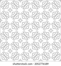 floral pattern background.Repeating geometric pattern from striped elements.  Black pattern. 