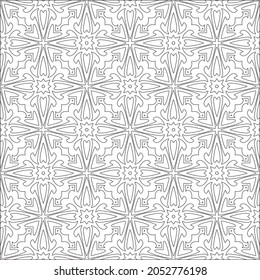 Blumenmuster Hintergrund.Wiederholung geometrischer Muster aus gestreiften Elementen.  Schwarzes Muster. 