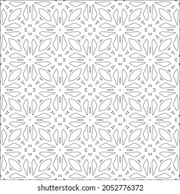 Blumenmuster Hintergrund.Wiederholung geometrischer Muster aus gestreiften Elementen.  Schwarzes Muster. 