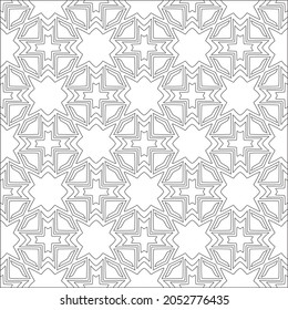 Blumenmuster Hintergrund.Wiederholung geometrischer Muster aus gestreiften Elementen.  Schwarzes Muster. 