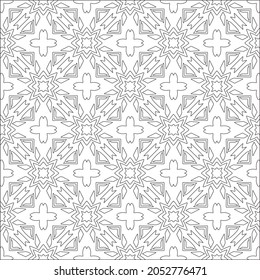 Blumenmuster Hintergrund.Wiederholung geometrischer Muster aus gestreiften Elementen.  Schwarzes Muster. 