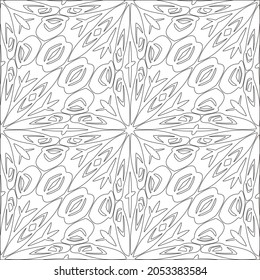 floral pattern background.Repeating geometric pattern from striped elements.  Black pattern. 