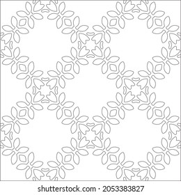 Blumenmuster Hintergrund.Wiederholung geometrischer Muster aus gestreiften Elementen.  Schwarzes Muster. 
