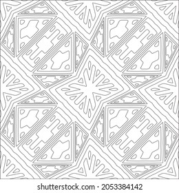 Blumenmuster Hintergrund.Wiederholung geometrischer Muster aus gestreiften Elementen.  Schwarzes Muster. 
