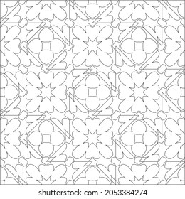 floral pattern background.Repeating geometric pattern from striped elements.  Black pattern. 