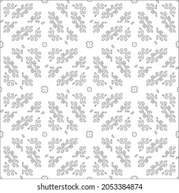 floral pattern background.Repeating geometric pattern from striped elements.  Black pattern. 