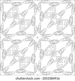 floral pattern background.Repeating geometric pattern from striped elements.  Black pattern. 