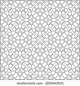 floral pattern background.Repeating geometric pattern from striped elements.  Black pattern. 