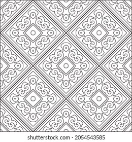 floral pattern background.Repeating geometric pattern from striped elements.  Black pattern. 
