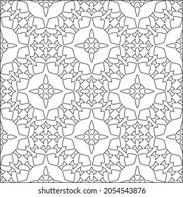floral pattern background.Repeating geometric pattern from striped elements.  Black pattern. 