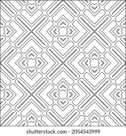 floral pattern background.Repeating geometric pattern from striped elements.  Black pattern. 