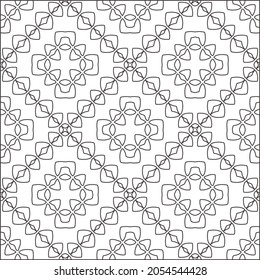 floral pattern background.Repeating geometric pattern from striped elements.  Black pattern. 