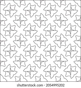 Blumenmuster Hintergrund.Wiederholung geometrischer Muster aus gestreiften Elementen.  Schwarzes Muster. 