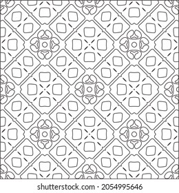 floral pattern background.Repeating geometric pattern from striped elements.  Black pattern. 