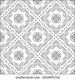 floral pattern background.Repeating geometric pattern from striped elements.  Black pattern. 