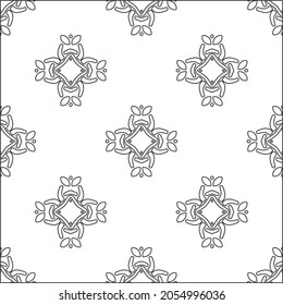 floral pattern background.Repeating geometric pattern from striped elements.  Black pattern. 