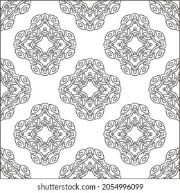 floral pattern background.Repeating geometric pattern from striped elements.  Black pattern. 