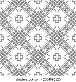 floral pattern background.Repeating geometric pattern from striped elements.  Black pattern. 