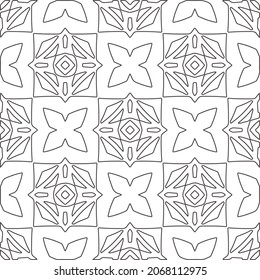 
floral pattern background.Repeating geometric pattern from striped elements.   Black and white pattern.