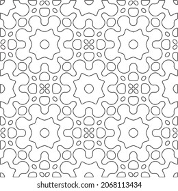 
floral pattern background.Repeating geometric pattern from striped elements.   Black and white pattern.