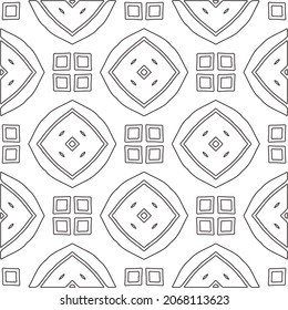 floral pattern background.Repeating geometric pattern from striped elements.   Black and white pattern.