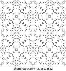 
floral pattern background.Repeating geometric pattern from striped elements.   Black and white pattern.