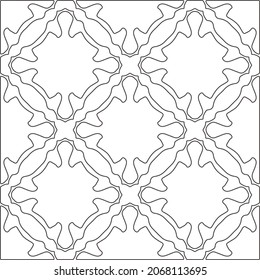 floral pattern background.Repeating geometric pattern from striped elements.   Black and white pattern.