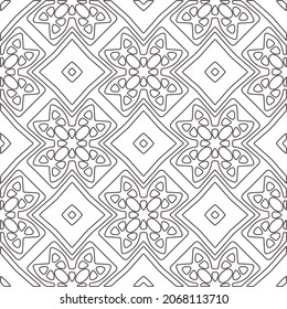 
floral pattern background.Repeating geometric pattern from striped elements.   Black and white pattern.