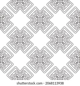 
floral pattern background.Repeating geometric pattern from striped elements.   Black and white pattern.