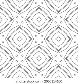 floral pattern background.Repeating geometric pattern from striped elements.   Black and white pattern.