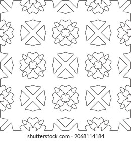 
floral pattern background.Repeating geometric pattern from striped elements.   Black and white pattern.