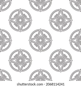 
floral pattern background.Repeating geometric pattern from striped elements.   Black and white pattern.