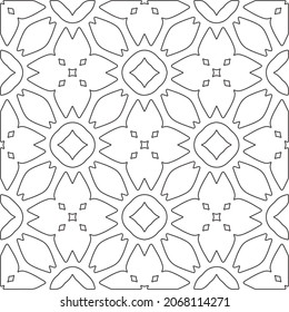 
floral pattern background.Repeating geometric pattern from striped elements.   Black and white pattern.