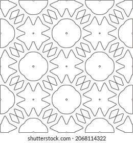 
floral pattern background.Repeating geometric pattern from striped elements.   Black and white pattern.