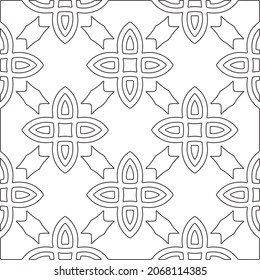 floral pattern background.Repeating geometric pattern from striped elements.   Black and white pattern.