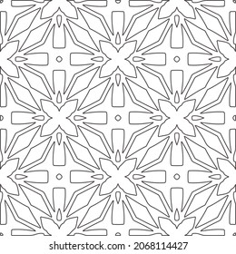 
floral pattern background.Repeating geometric pattern from striped elements.   Black and white pattern.