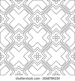 floral pattern background.Repeating geometric pattern from striped elements.   Black and white pattern.