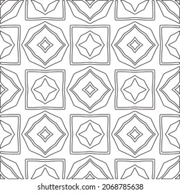 Blumenmuster Hintergrund.Wiederholung geometrischer Muster aus gestreiften Elementen.   Schwarz-Weiß-Muster.