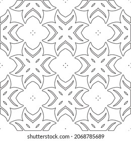 Blumenmuster Hintergrund.Wiederholung geometrischer Muster aus gestreiften Elementen.   Schwarz-Weiß-Muster.