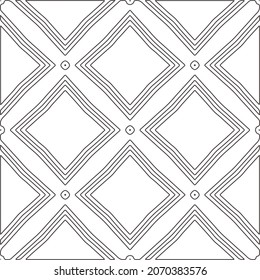 floral pattern background.Repeating geometric pattern from striped elements.   Black and white pattern.