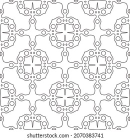 floral pattern background.Repeating geometric pattern from striped elements.   Black and white pattern.