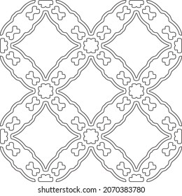 floral pattern background.Repeating geometric pattern from striped elements.   Black and white pattern.