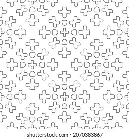 floral pattern background.Repeating geometric pattern from striped elements.   Black and white pattern.