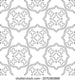floral pattern background.Repeating geometric pattern from striped elements.   Black and white pattern.