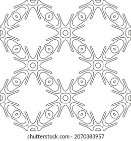 floral pattern background.Repeating geometric pattern from striped elements.   Black and white pattern.