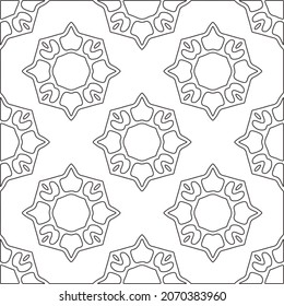 Blumenmuster Hintergrund.Wiederholung geometrischer Muster aus gestreiften Elementen.   Schwarz-Weiß-Muster.