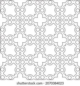 floral pattern background.Repeating geometric pattern from striped elements.   Black and white pattern.