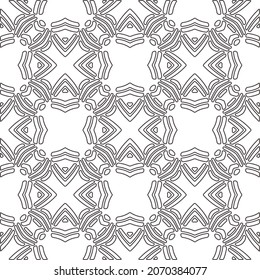 floral pattern background.Repeating geometric pattern from striped elements.   Black and white pattern.