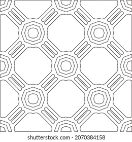 floral pattern background.Repeating geometric pattern from striped elements.   Black and white pattern.